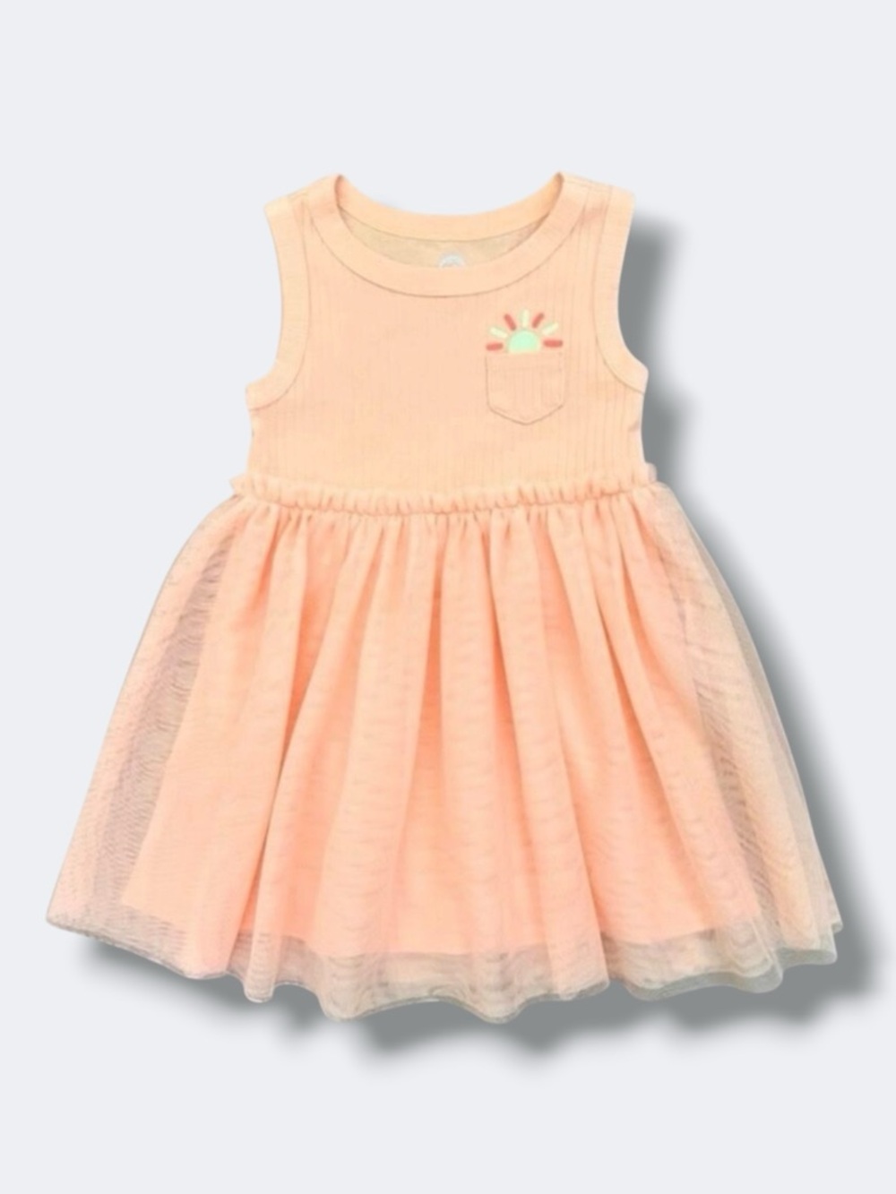 Wonder Nation Peach Tulle Tank Dress Toddler Girls 2T Sleeveless Summer